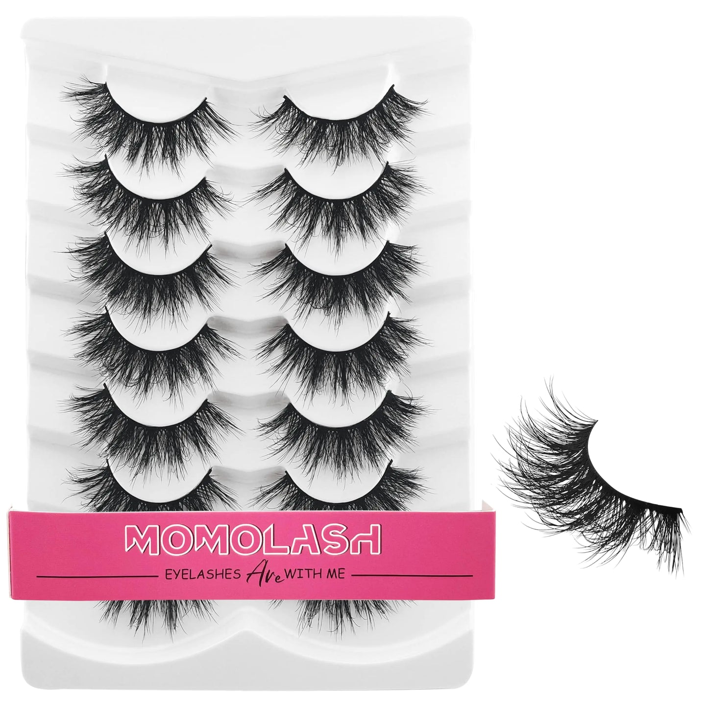 Fluffy 8D Faux Mink Eyelashes – 7 Pairs, Natural & Wispy 16mm