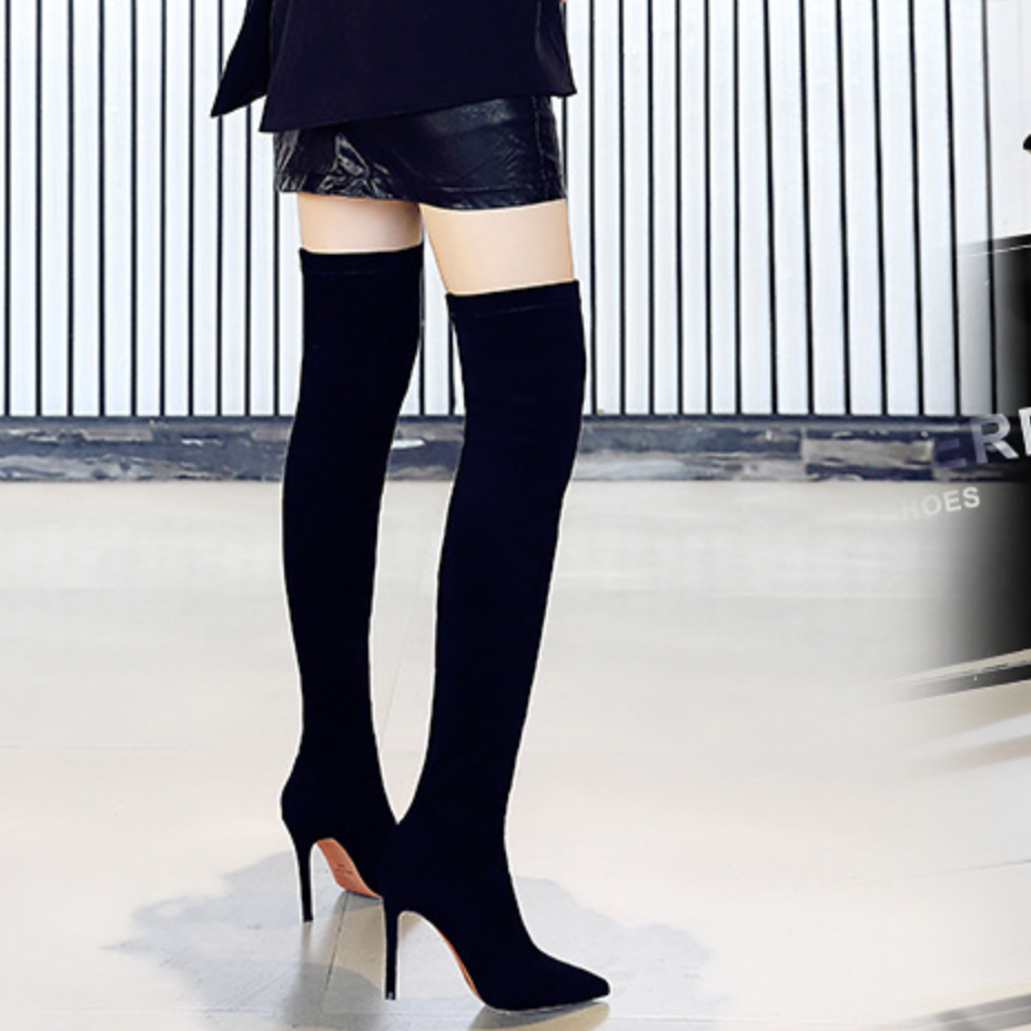 Suede Stiletto Boots