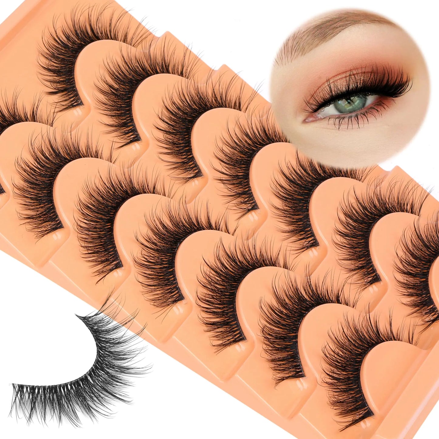 Cat Style Eyelashes – Clear Band Strip Lashes Multipack