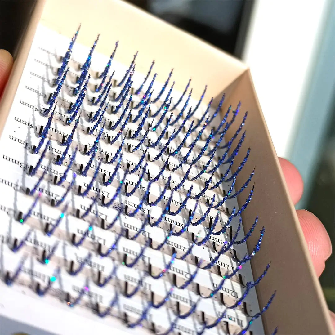 Blue Glitter Lash Extensions – Mixed Lengths 11-16mm