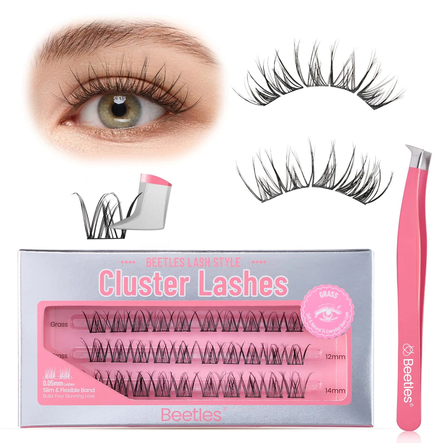 Wispy C-Curl Lash Clusters 30pcs (10–14mm) – Super Thin Band