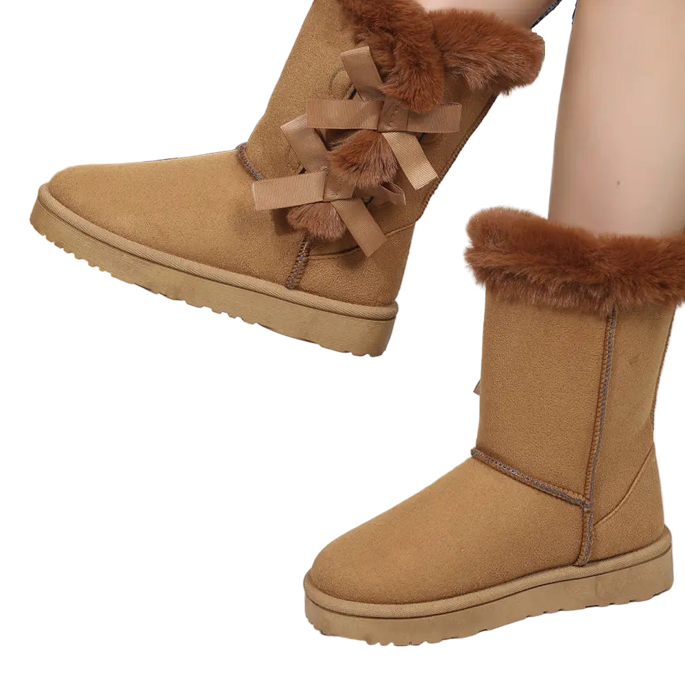 Cozy Bow Ankle Boots