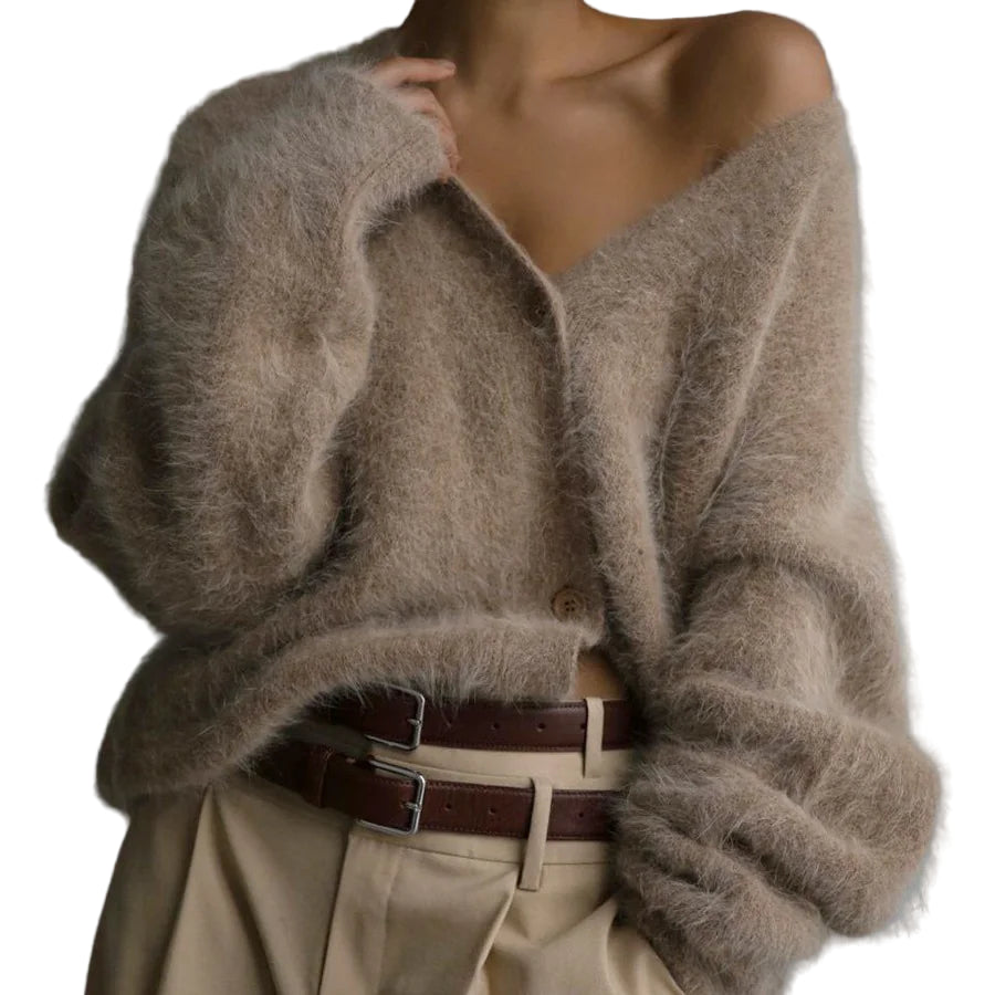 Velour Cashmere Cardigan