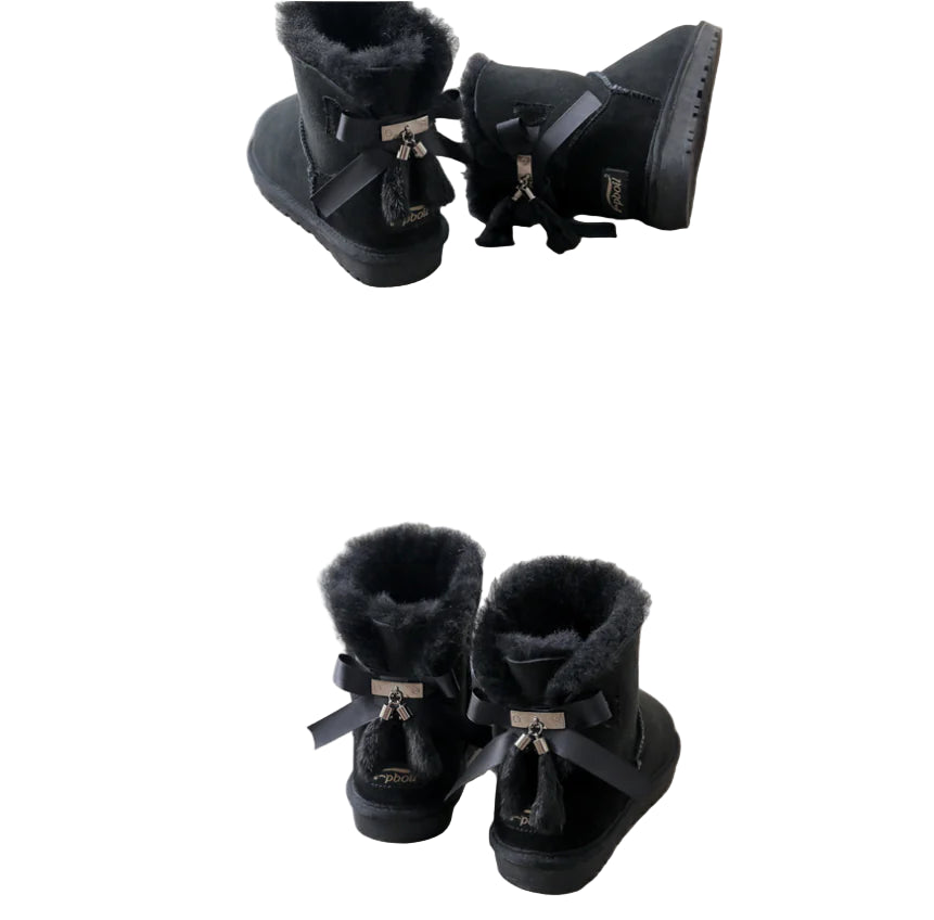 Cozy Bow Ankle Boots