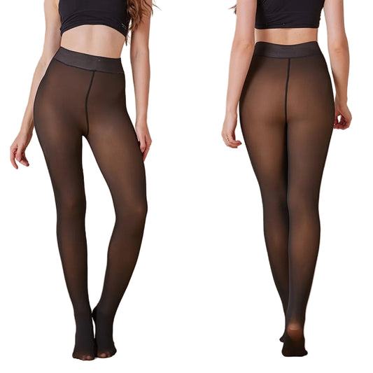 Sheer Fleece Lined Leggings