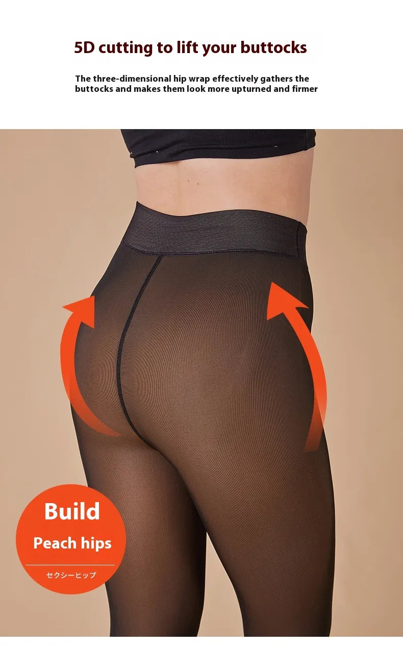 Sheer Fleece Lined Leggings