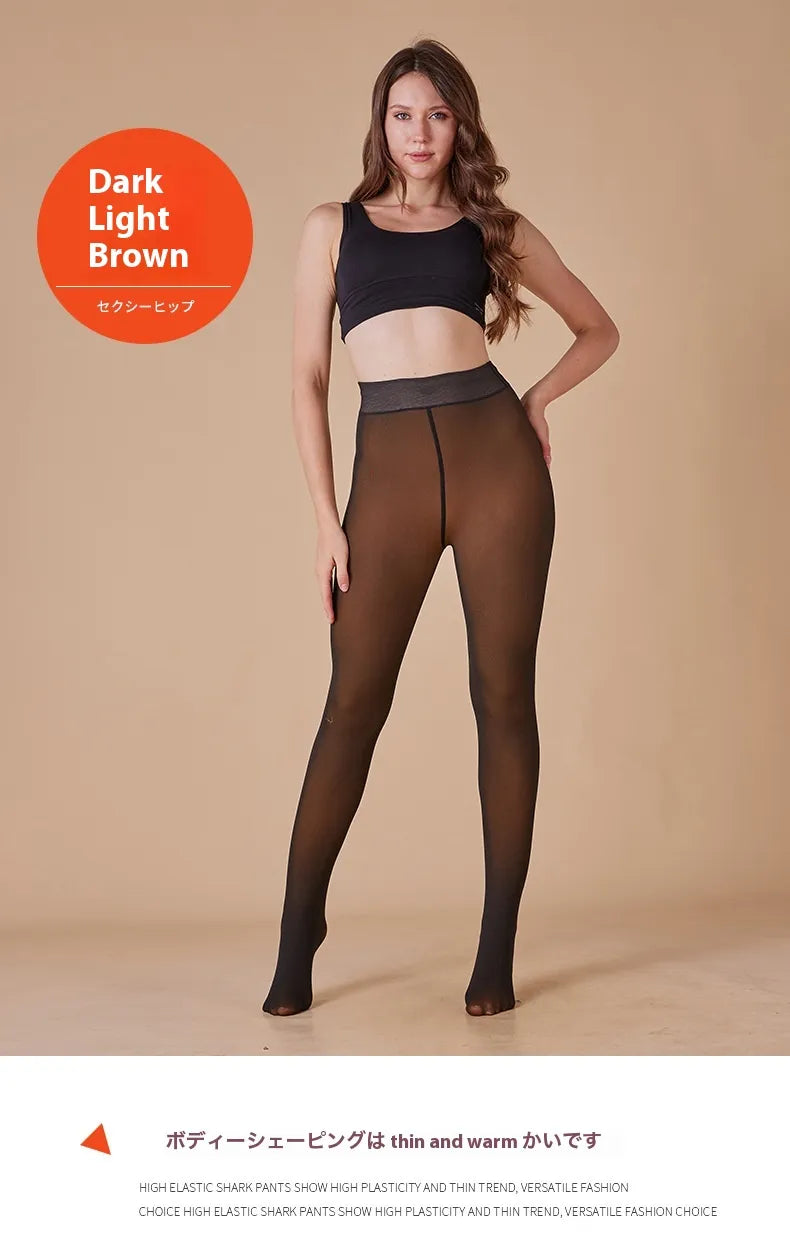Sheer Fleece Lined Leggings