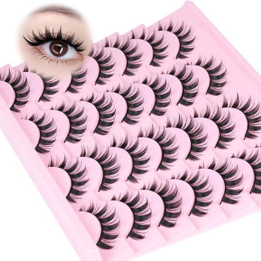 Anime Doll-Eye Lash Set – 14 Pairs, 15mm Spiky Wispy