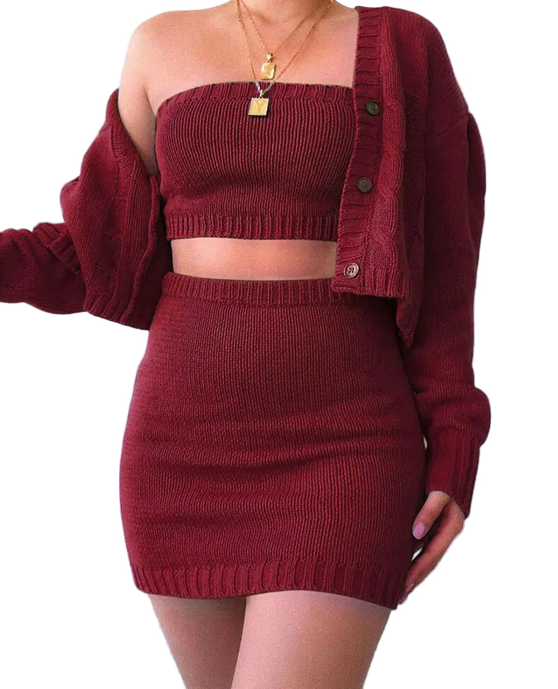 Cozy Knit Three Piece Set