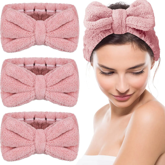 3-Pack Microfiber Towel Headbands for Women – Light Pink