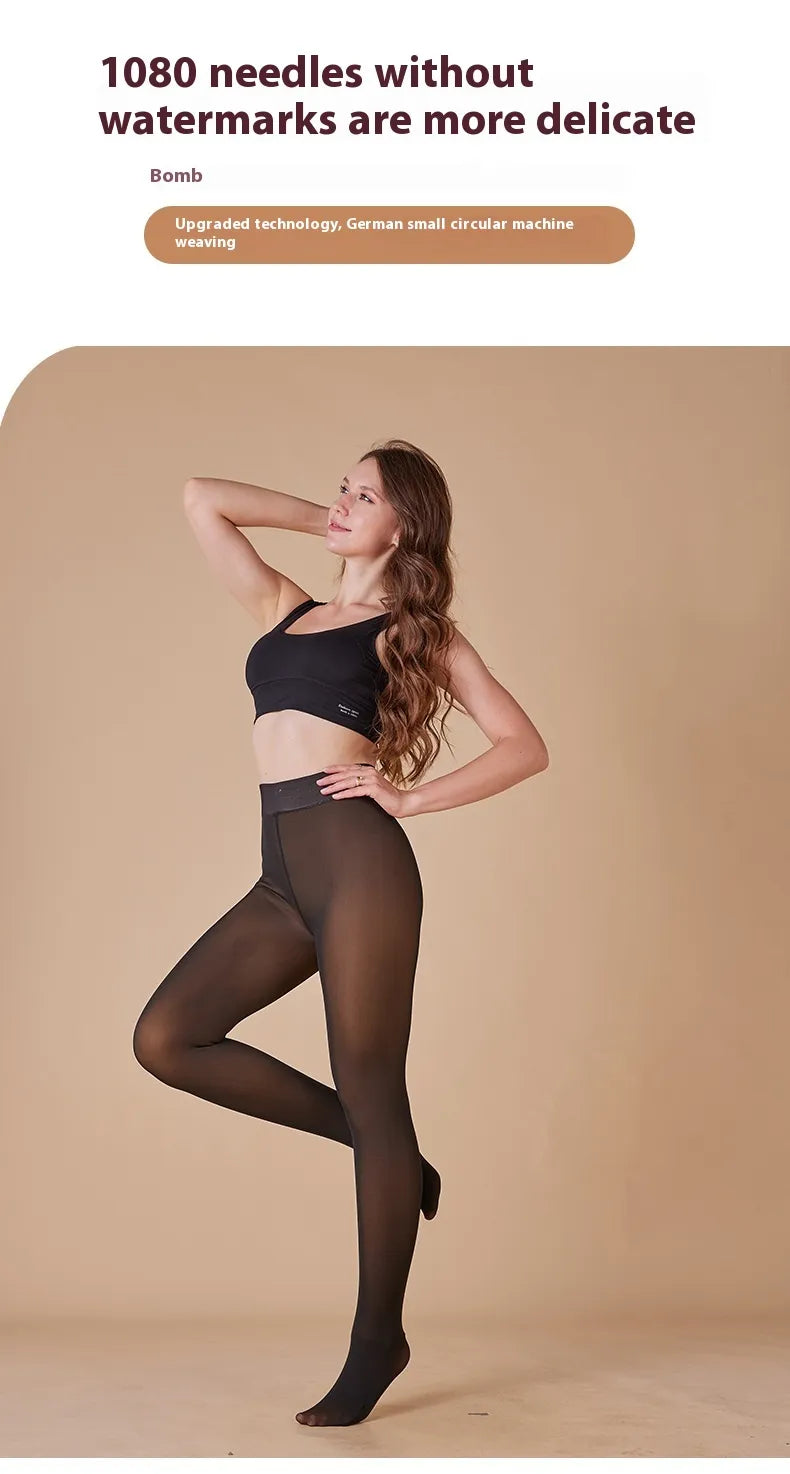 Sheer Fleece Lined Leggings
