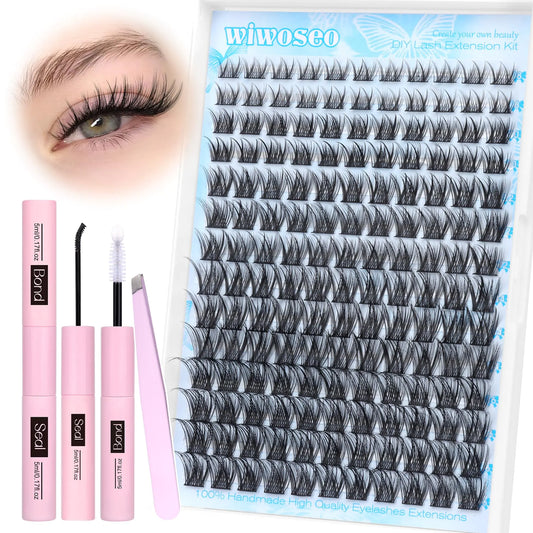 Dreamy Wisps Lash Cluster Kit – Waterproof Bond & Seal, 8–16mm D Curl