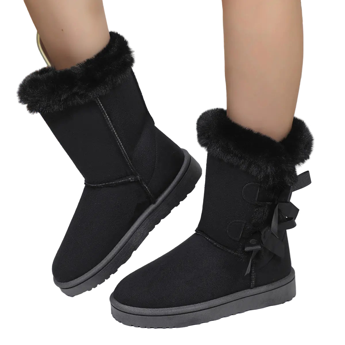 Cozy Bow Ankle Boots