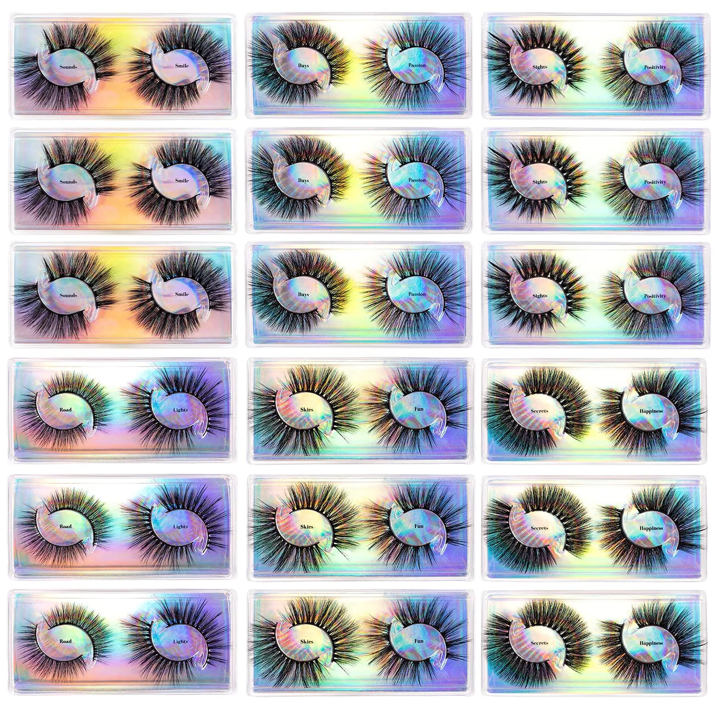 Faux Mink Lashes – 36 Mixed Wispy, Fluffy & Natural Sets