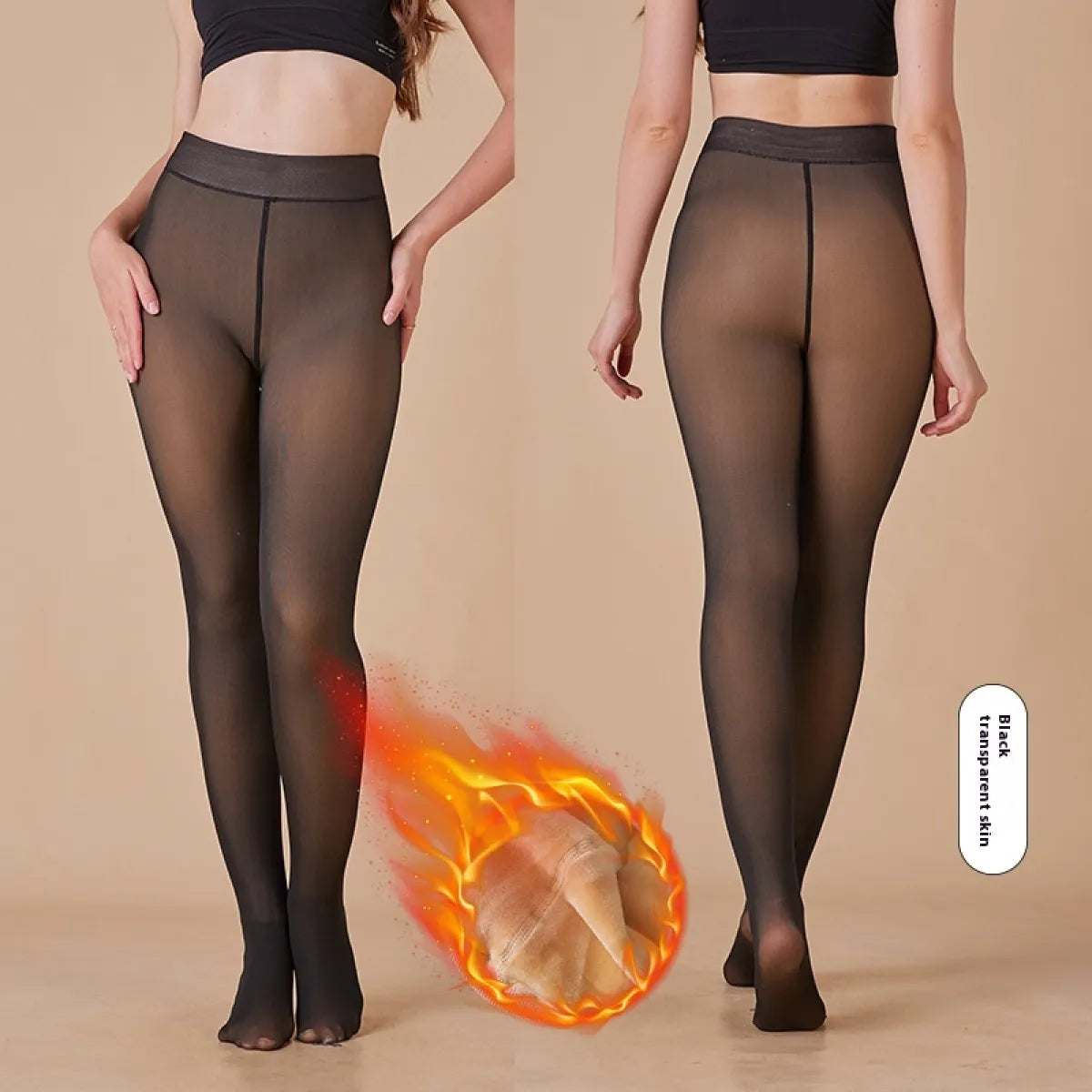 Sheer Fleece Lined Leggings