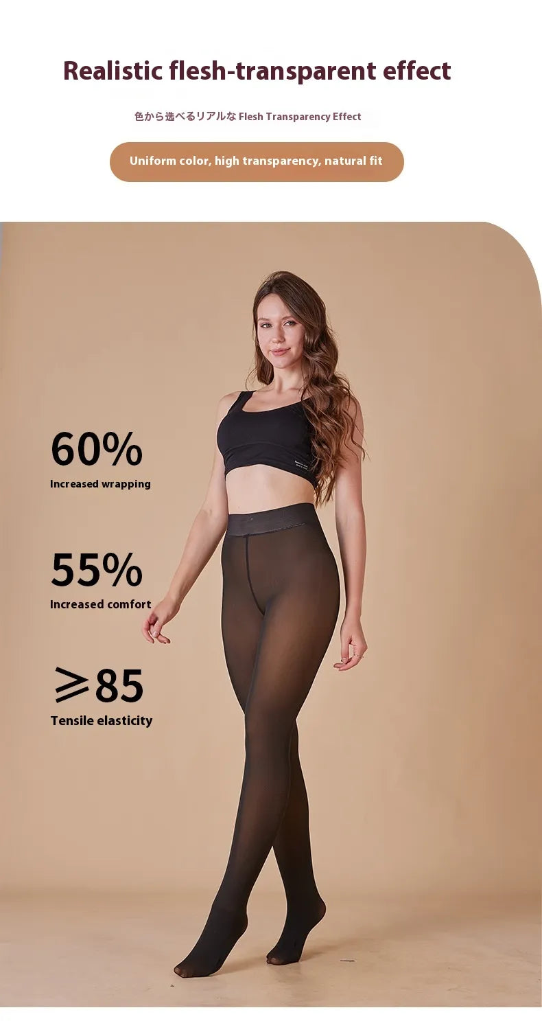 Sheer Fleece Lined Leggings