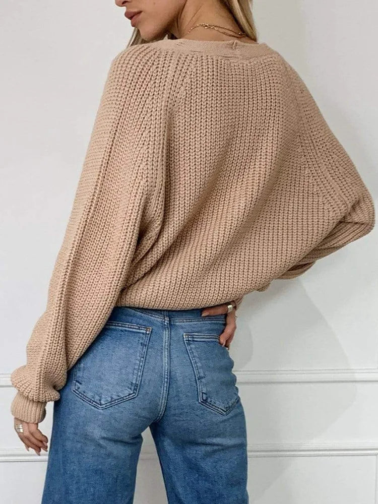 V Neck Luxe Sleeve Cardigan